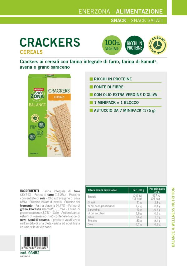 Produktbild ENERZONA Crackers Cereals, 6 FS à 7 x 25 g