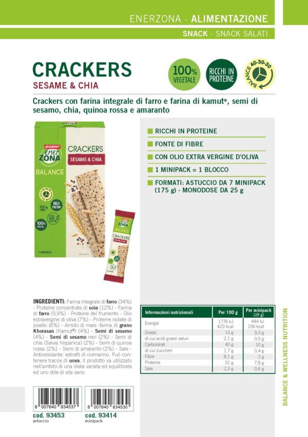 Produktbild ENERZONA Crackers Sesame & Chia, 6 FS à 7 x 25 g