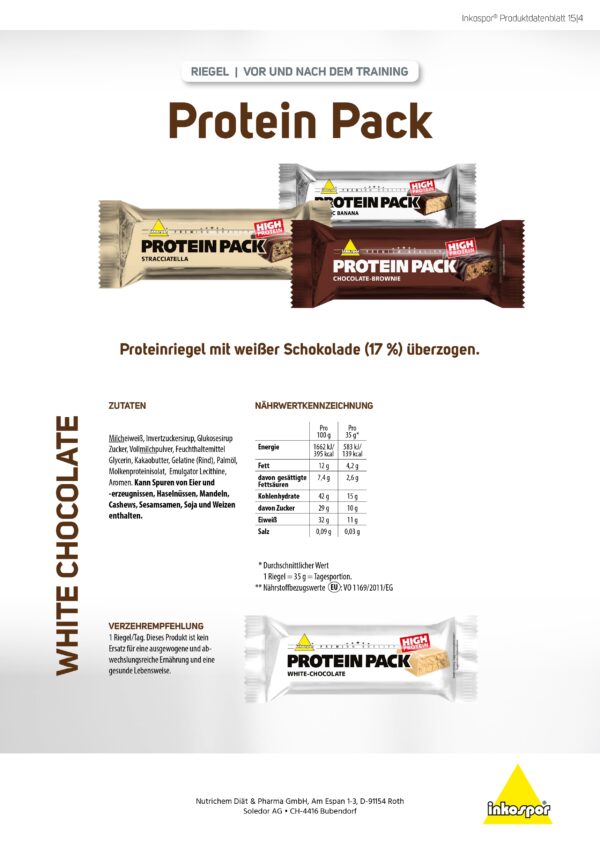 Produktbild INKOSPOR Protein Pack-Riegel White Chocolate, 24 x 35 g