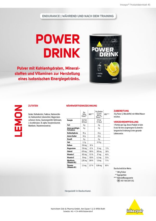 Produktbild X-TREME POWER DRINK Lemon, 700 g