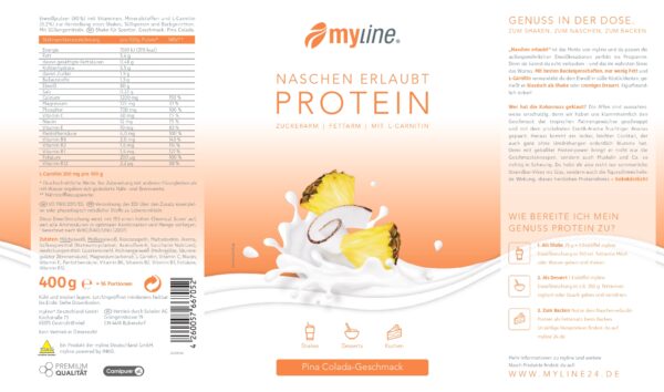 Produktbild MyLine-Eiweiss Pina Colada, 400 g