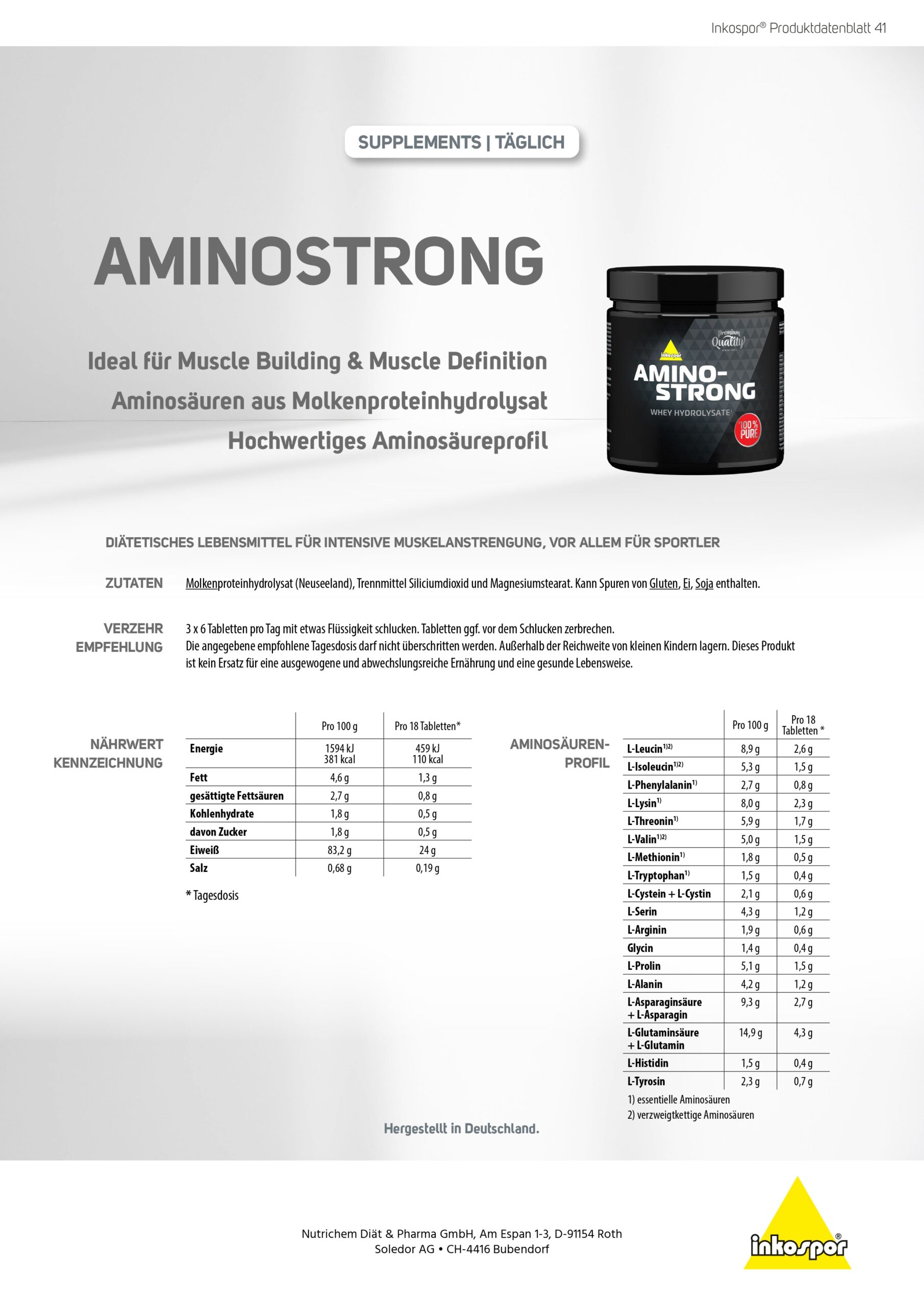 Produktbild X-TREME Amino Strong, 240 Tabletten