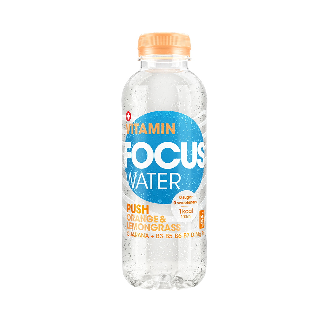 Produktbild FocusWater PUSH Orange & Lemongrass, 12 x 500 ml