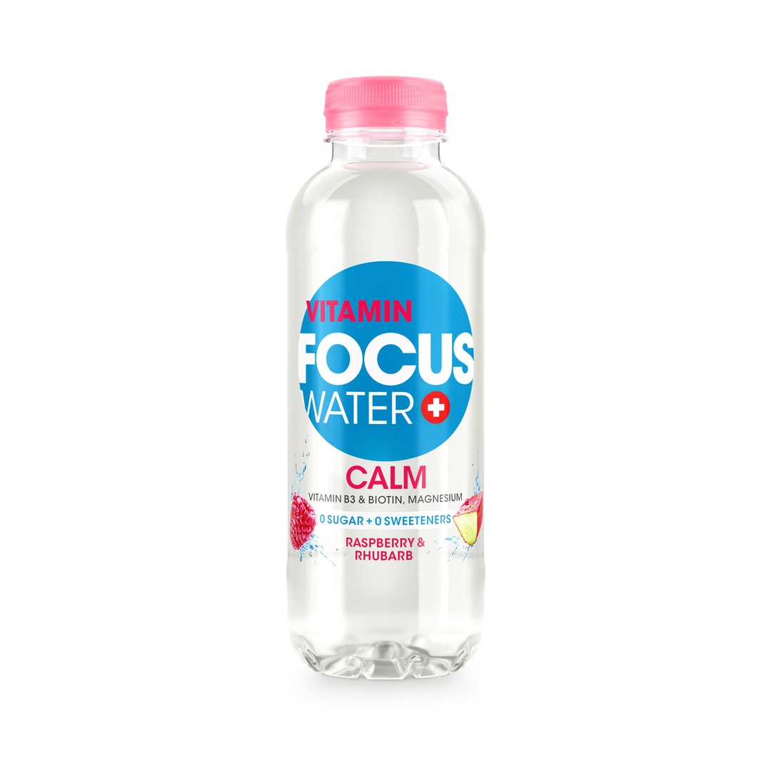 Produktbild FocusWater CALM Rhubarb & Raspberry, 12 x 500 ml