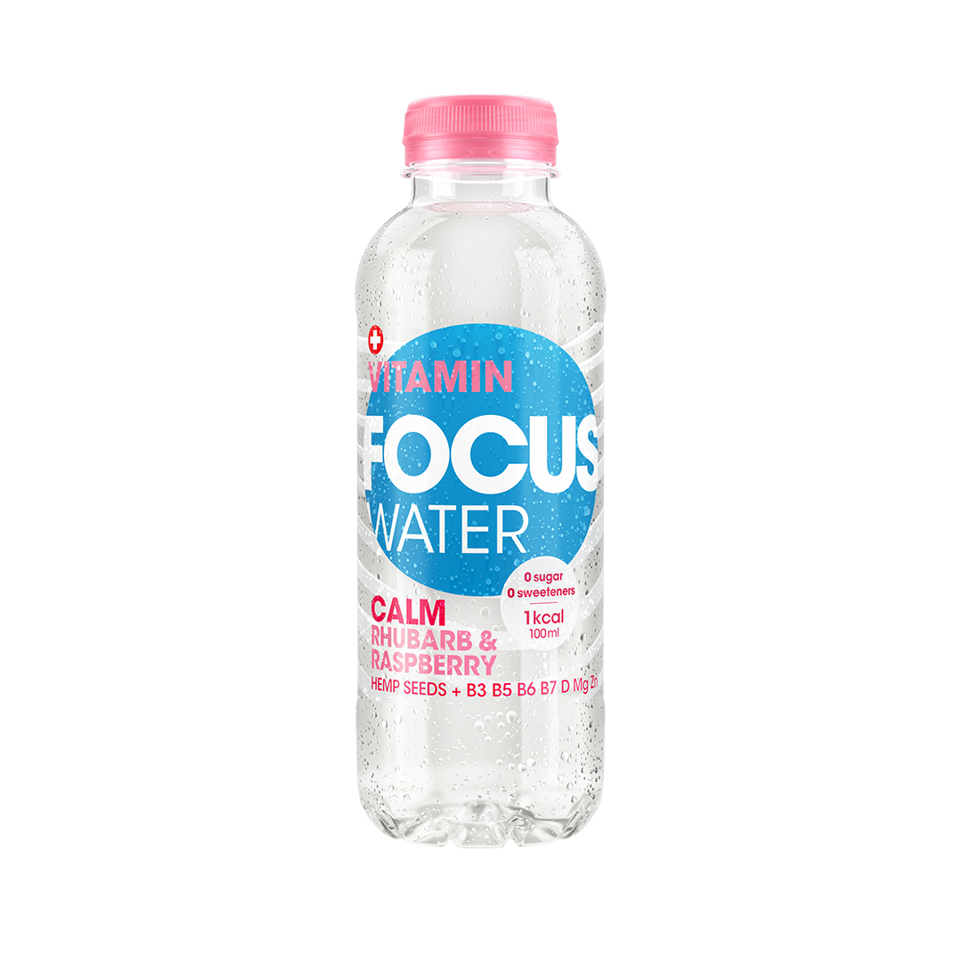 Produktbild FocusWater CALM Rhubarb & Raspberry, 12 x 500 ml