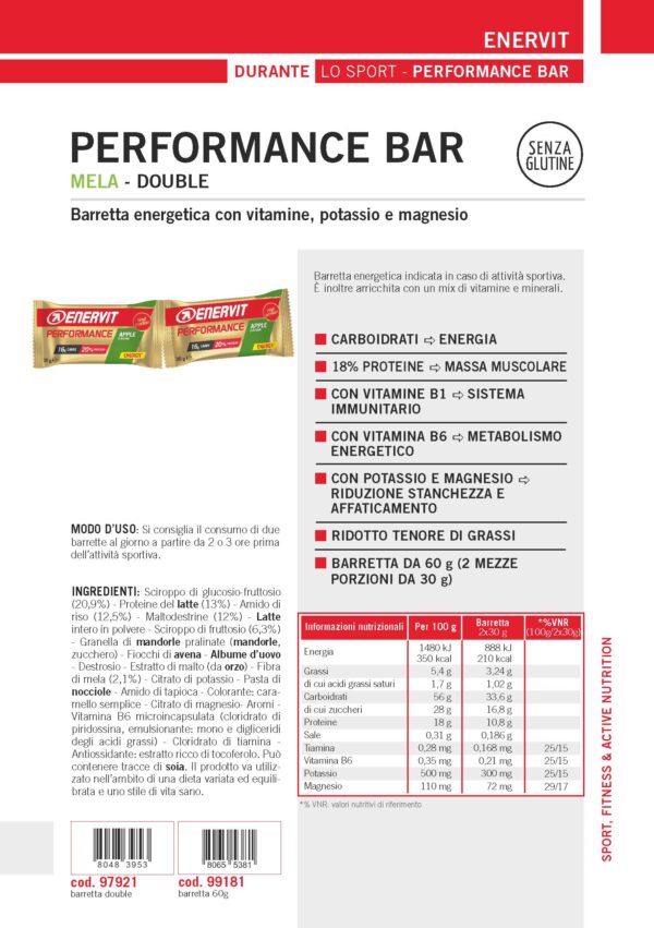 Produktbild ENERVIT PERFORMANCE BAR Apple, 28 x 60 g(2 x 30g)