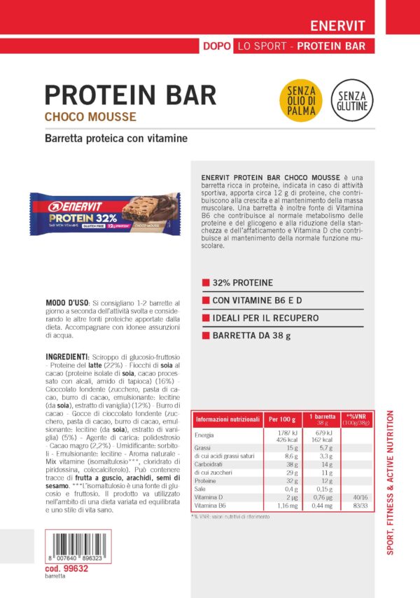 Produktbild ENERVIT PROTEIN BAR Choco Mousse 32%, 30 x 38 g