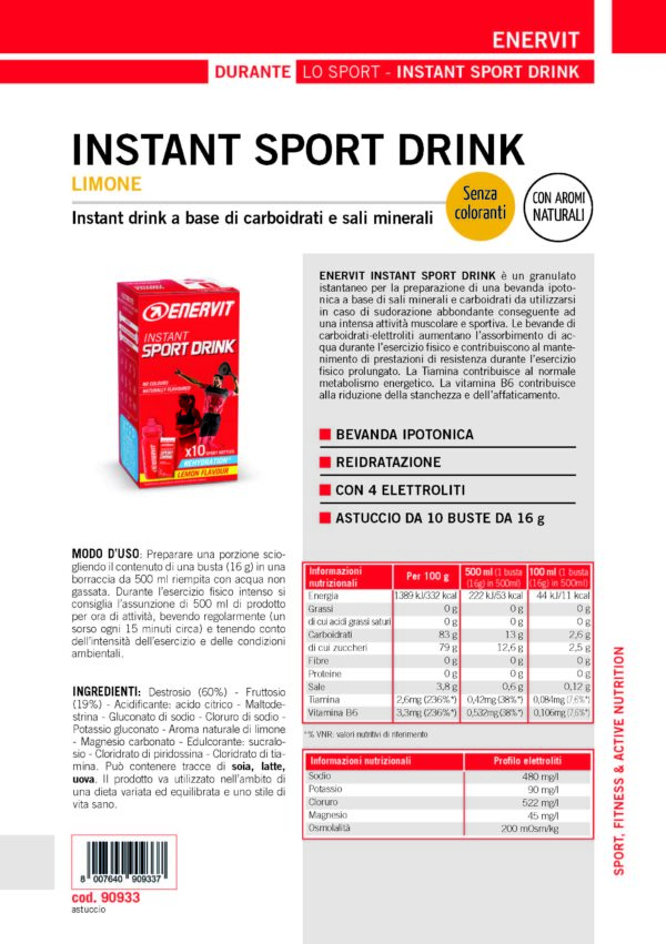 Produktbild ENERVIT Instant Sport Drink Lemon, 10 x 16g