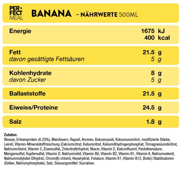 Produktbild PERFECT MEAL, Banane, 6 x 500 ml