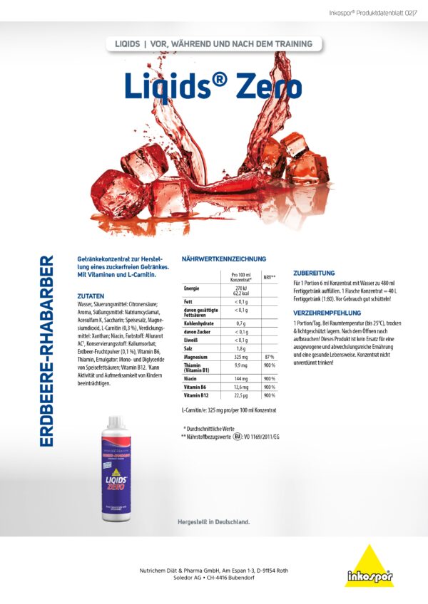 Produktbild ACTIVE Liqids Zero Erdbeere-Rhabarber, 500 ml "NEU" (1:80)