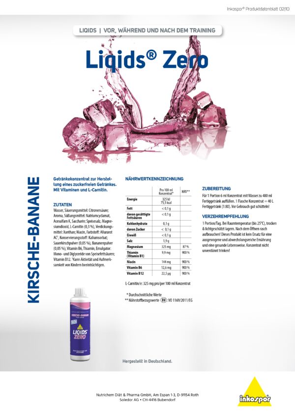 Produktbild ACTIVE Liqids Zero Kirsche-Banane, 500 ml "NEU" (1:80)