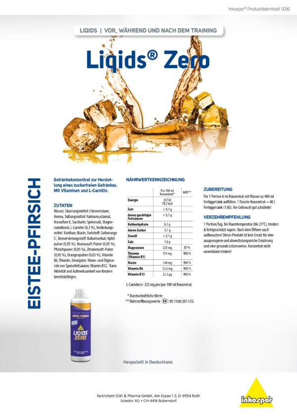 Produktbild ACTIVE Liqids Zero Eistee-Pfirsich, 500 ml "NEU" (1:80)