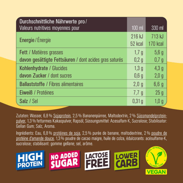 Produktbild CHIEFS Plant Protein CHOCO JUNGLE, Choco & Banana, 8 x 330 ml