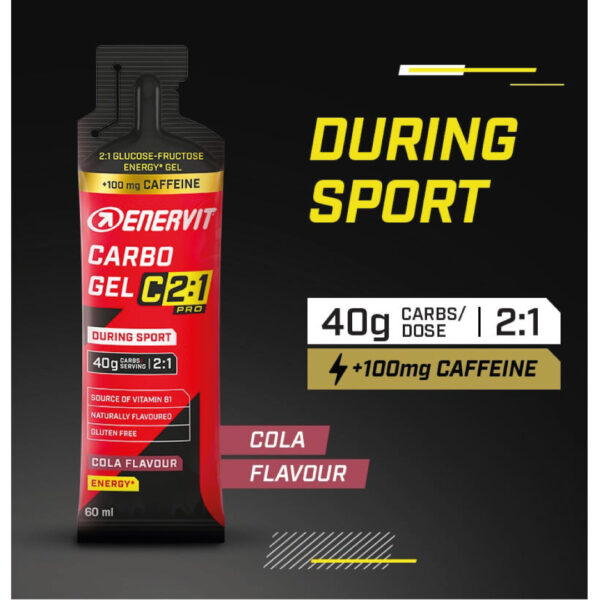 Produktbild ENERVIT C2:1 Carbo Gel Cola + Caffeine, 24 x 60 ml