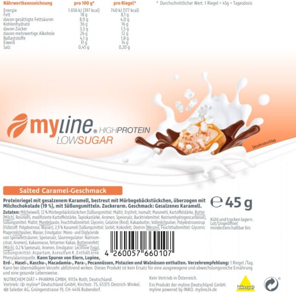 Produktbild MyLine-Riegel Salted Caramel, 24 x 45 g