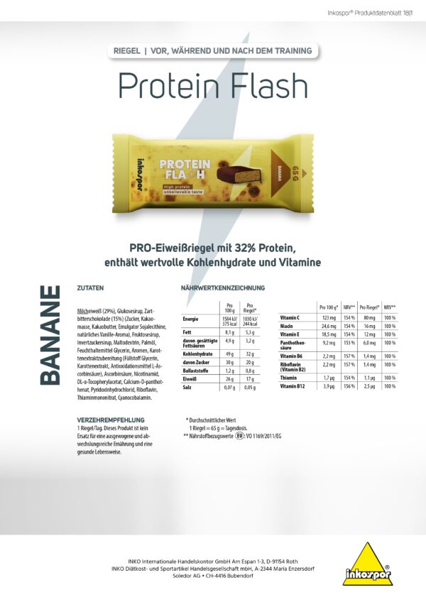 Produktbild X-TREME Protein Flash-Riegel Banane, 30 x 65 g