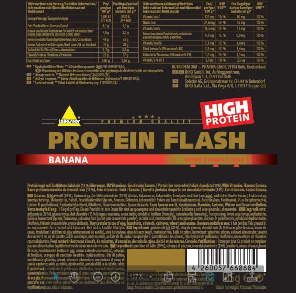 Produktbild X-TREME Protein Flash-Riegel Banane, 30 x 65 g