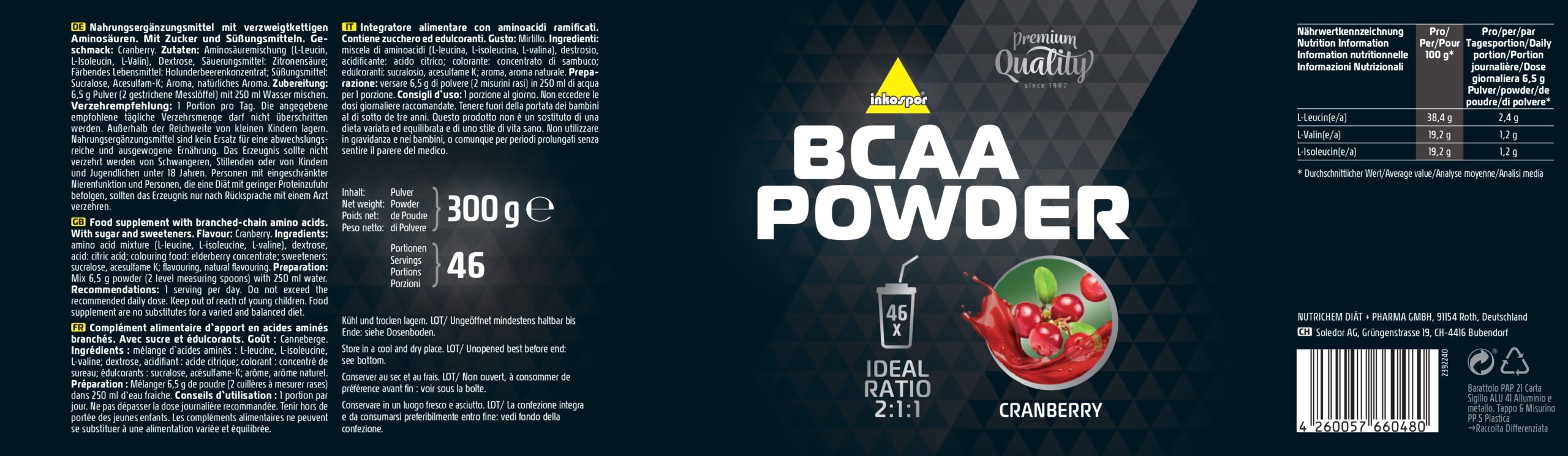 Produktbild X-TREME BCAA Cranberry, 300 g