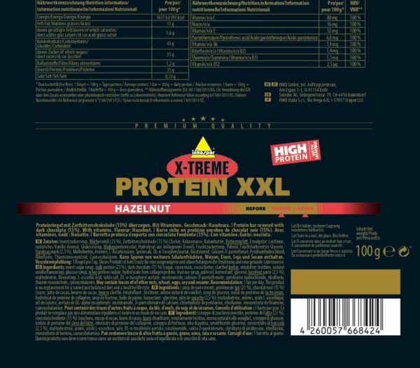 Produktbild X-TREME Protein-Riegel XXL Haselnuss, 18 x 100 g