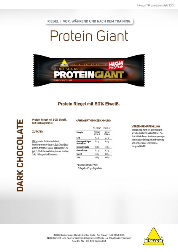 Produktbild X-TREME Protein Giant-Riegel Dark Chocolate, 24 x 65 g