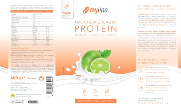 Produktbild MyLine-Eiweiss Buttermilch-Limette, 400 g