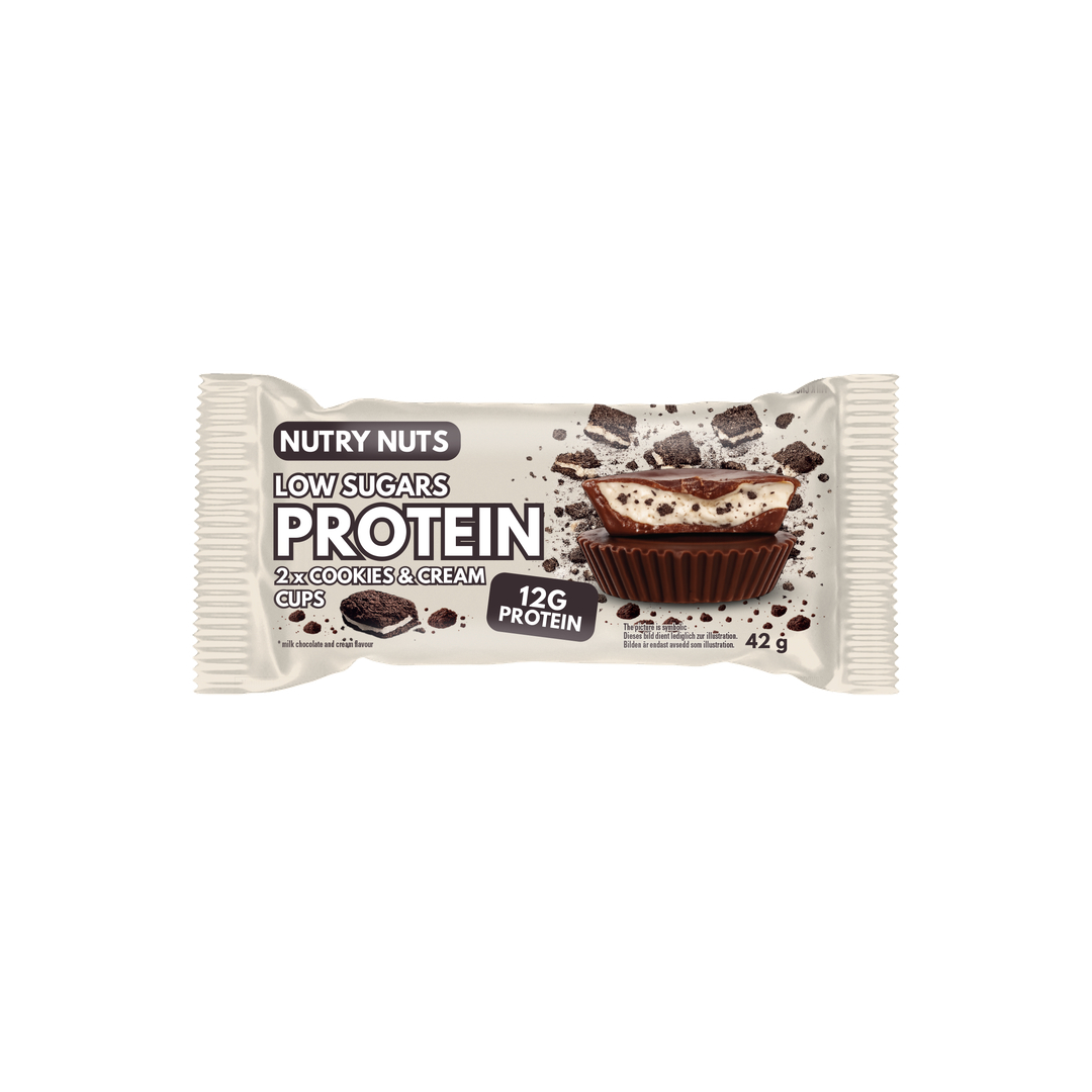 Produktbild NUTRYNUTS LOW SUGARS PROTEIN Cups - Cookies&Cream, 12 x 42 g