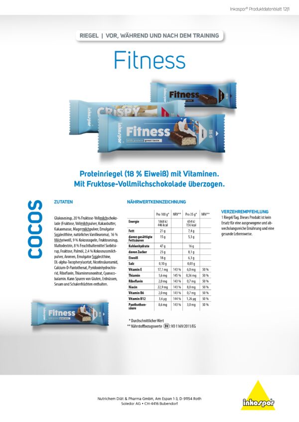 Produktbild ACTIVE FITNESS-Riegel Cocos, 24 x 35 g