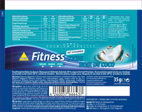 Produktbild ACTIVE FITNESS-Riegel Cocos, 24 x 35 g