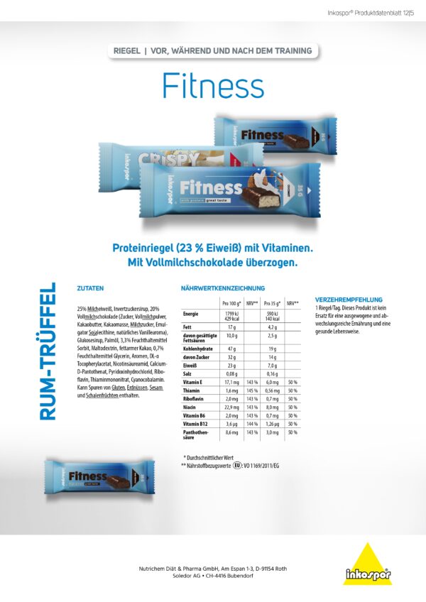 Produktbild ACTIVE FITNESS-Riegel Rum-Trüffel, 24 x 35 g