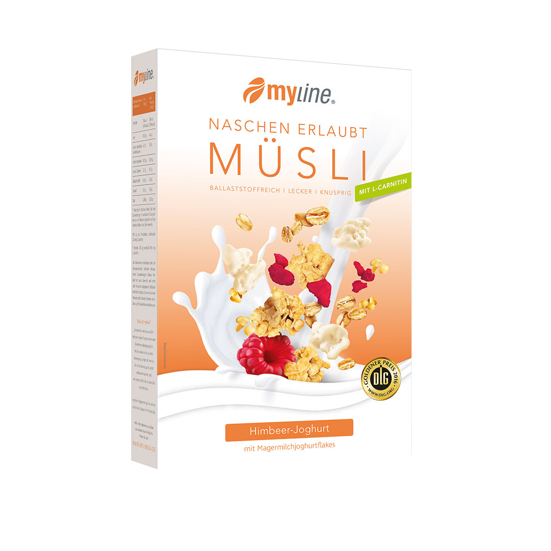 Produktbild MyLine Knusper-Müsli Himbeer-Joghurt, 8 x 500 g