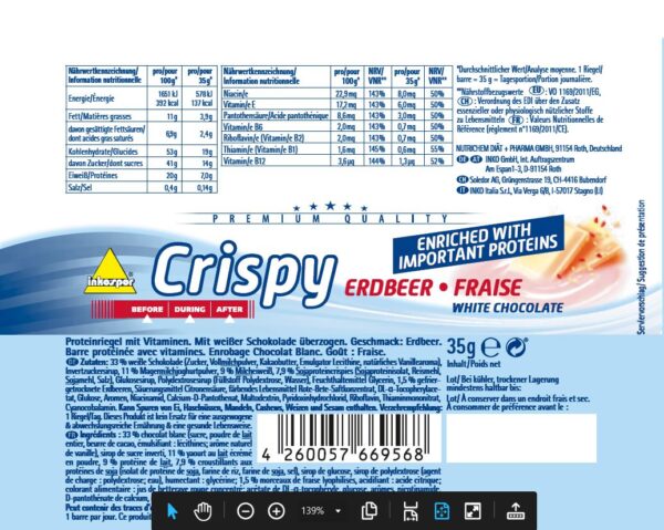 Produktbild ACTIVE Crispy-Riegel Erdbeere-white chocolate, 24 x 35 g