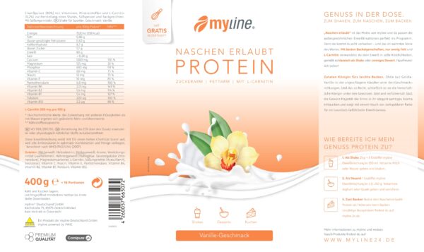 Produktbild MyLine-Eiweiss Vanille, 400 g