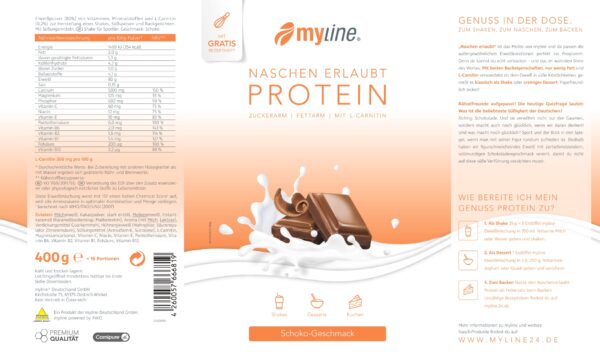 Produktbild MyLine-Eiweiss Schoko, 400 g