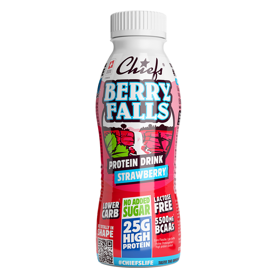 Produktbild CHIEFS Protein Drink BERRY FALLS, Erdbeere, 8 x 330 ml