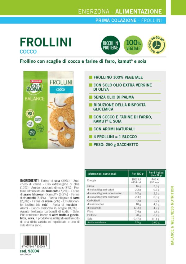 Produktbild ENERZONA Frollini, Cocco, 9 x 250 g