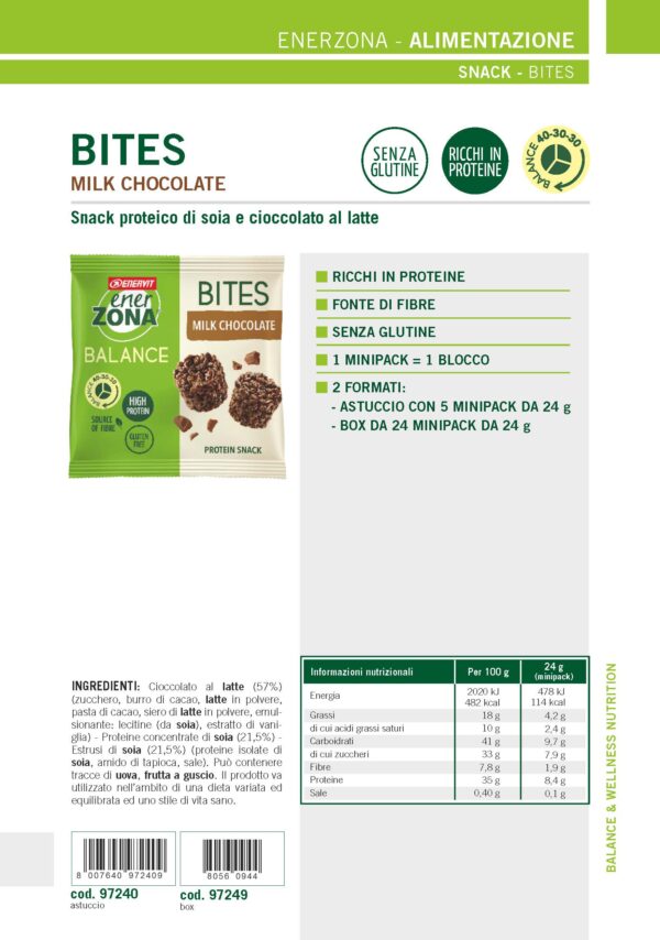 Produktbild ENERZONA Bites Milk Chocolate, 6 FS à 5 x 24 g