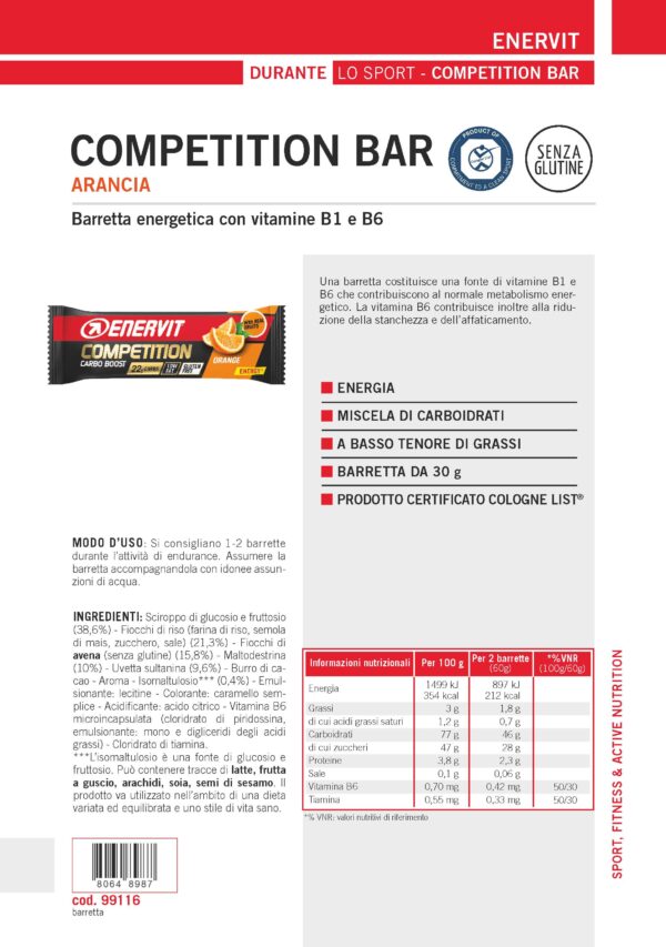 Produktbild ENERVIT Competition Bar Orange, 25 x 30 g