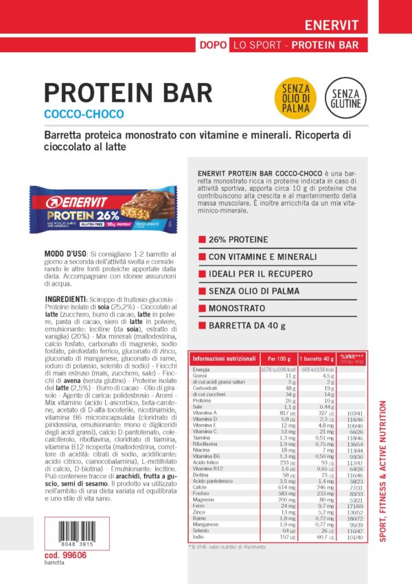 Produktbild ENERVIT PROTEIN BAR Coco-Choco 26%, 25 x 40 g