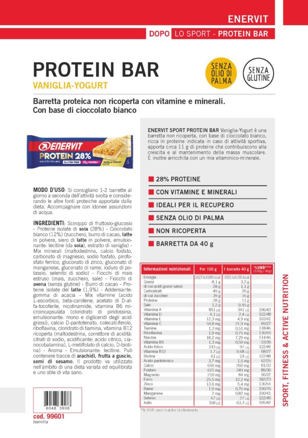 Produktbild ENERVIT PROTEIN BAR Vanilla-Yogurt 28%, 25 x 40 g