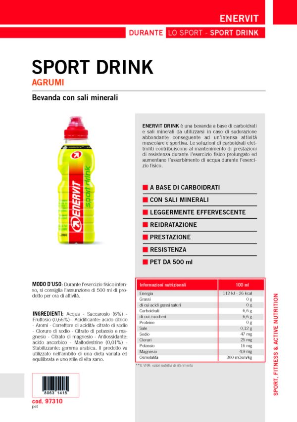 Produktbild ENERVIT Sport Drink Agrumi/Citrus, 12 x 500 ml