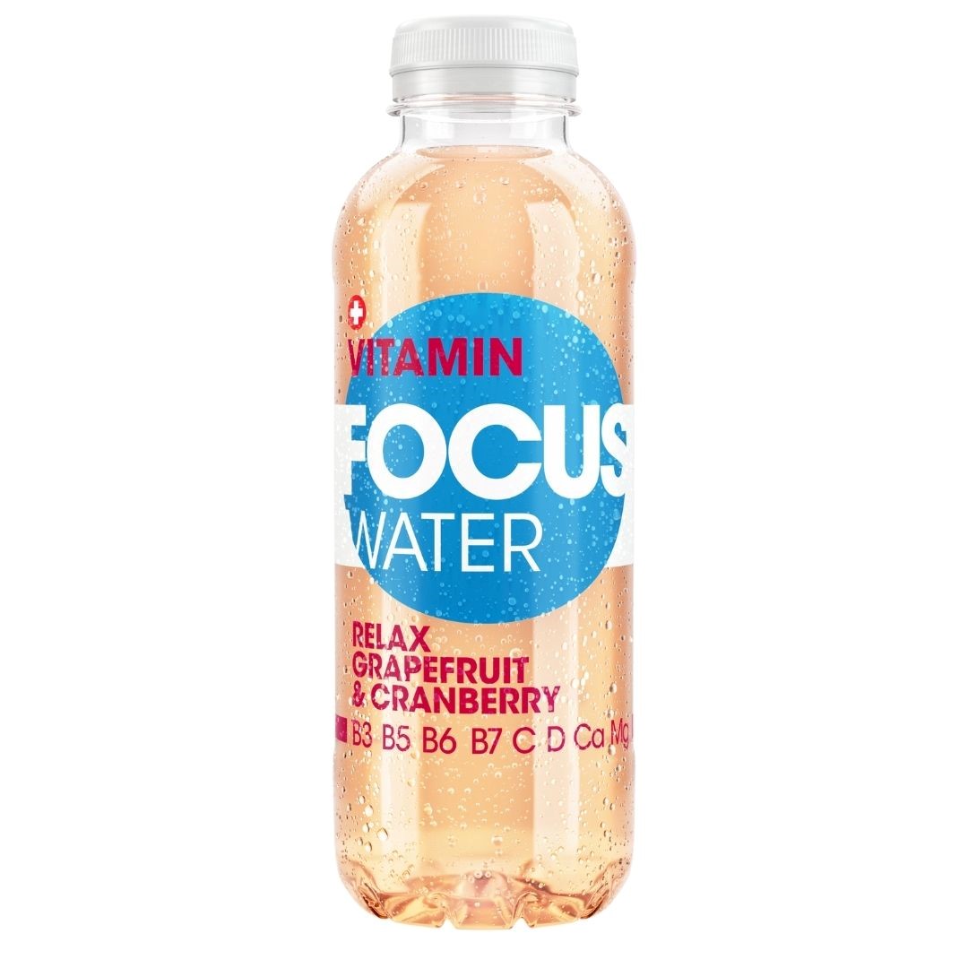 Produktbild FocusWater RELAX Grapefruit & Cranberry, 12 x 500 ml