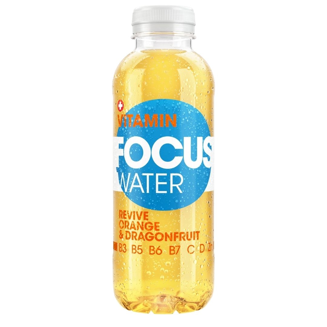Produktbild FocusWater REVIVE Orange & Drachenfrucht, 12 x 500 ml