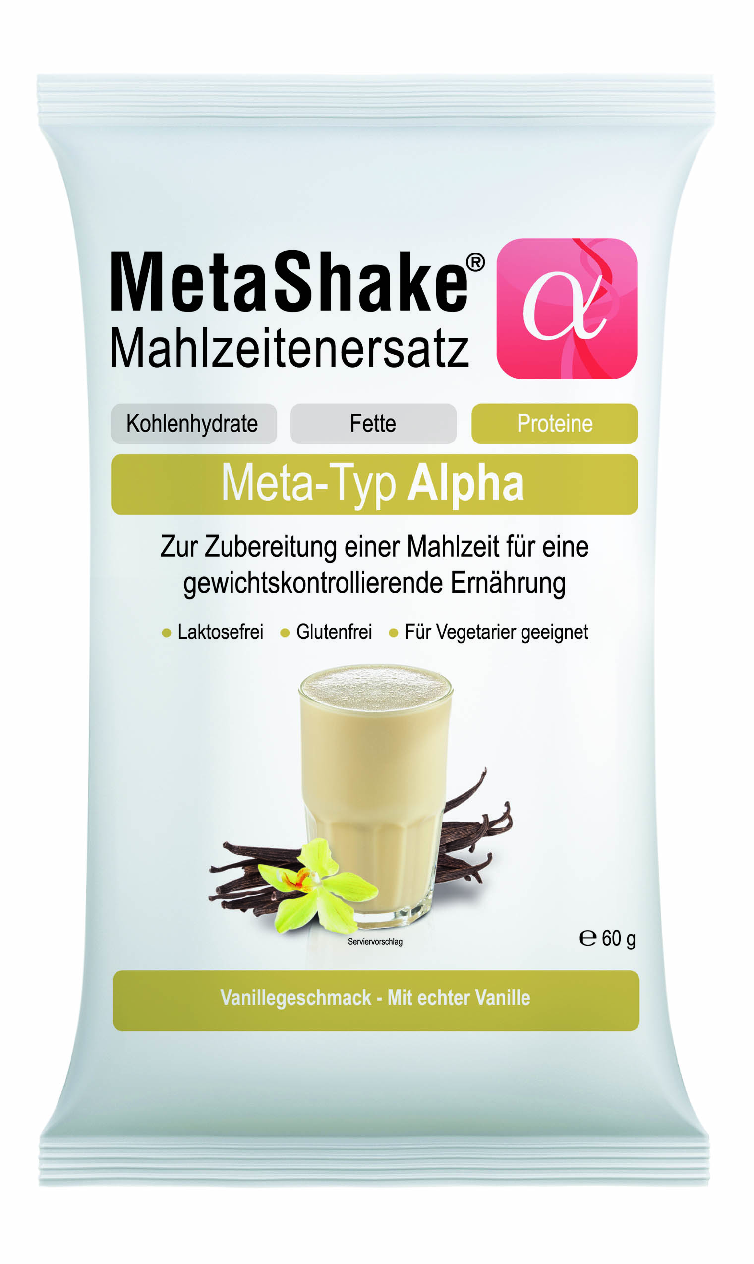 Produktbild MetaShake Mahlzeitenersatz Meta-Typ: ALPHA, 7 x 60 g