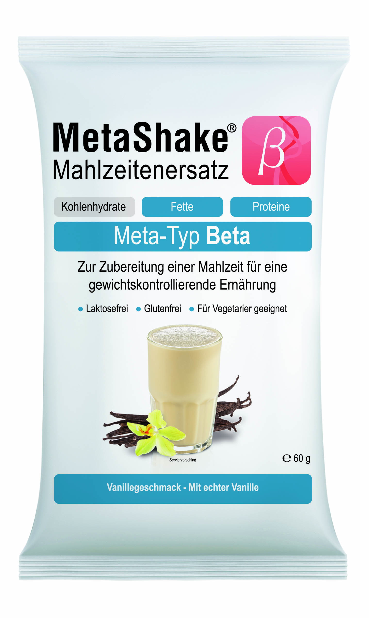 Produktbild MetaShake Mahlzeitenersatz Meta-Typ: BETA, 7 x 60 g