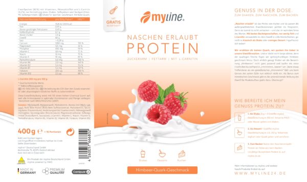 Produktbild MyLine-Eiweiss Himbeer-Quark, 400 g