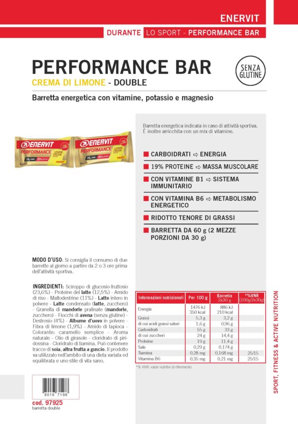 Produktbild ENERVIT PERFORMANCE BAR Lemon Cream, 28 x 60 g(2 x 30 g)