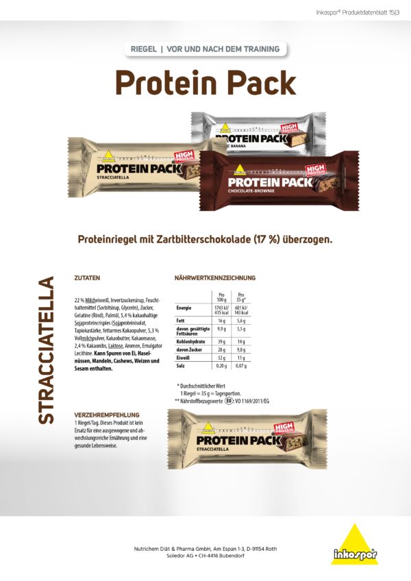 Produktbild INKOSPOR Protein Pack-Riegel Stracciatella, 24 x 35 g