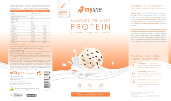 Produktbild MyLine-Eiweiss Stracciatella, 400 g