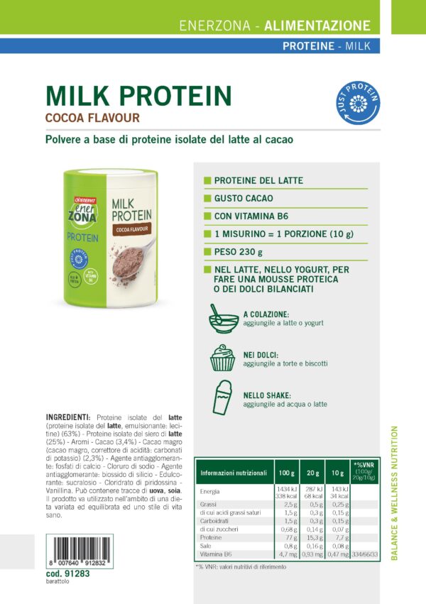 Produktbild ENERZONA Milk Protein Kakao, 230 g