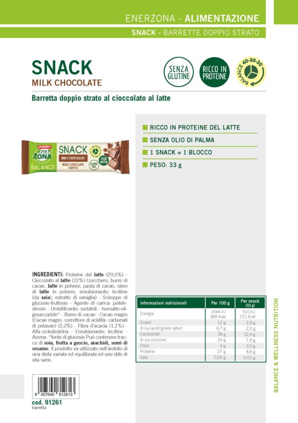 Produktbild ENERZONA Snack Milk Chocolate, 30 x 33 g